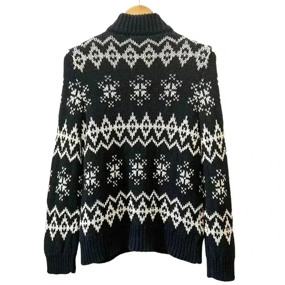 New York & Co Cardigan Ramie Cotton Knit Zip Front Sweater Black Beige Medium - Picture 2 of 14